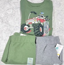 Garanimals 2T Baby Boy Toddler 3Pc Tshirt & Ivy Green & Gray Jogger Pants NWT