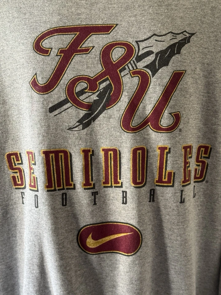 90s Vintage Nike FLORIDA STATE SEMINOLES Football Crewneck Sweatshirt - Men’s XL - Image 4 of 4