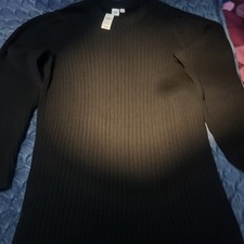 GAP Sweater Rib Knit Dress Size XL BLACK New With Tags