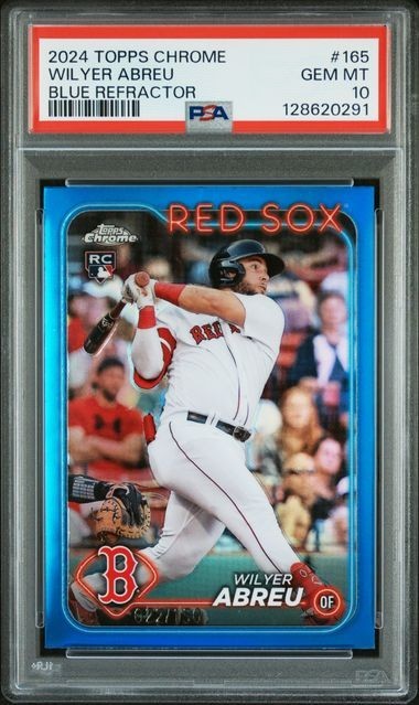 2024 Topps Chrome - Wilyer Abreu #165 Blue Refractor /150 (RC) PSA 10