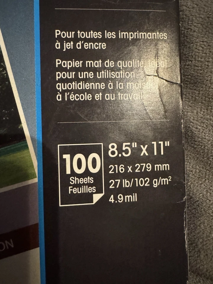 Epson Presentation Paper MATTE S041062 - 27 lbs. 8-1/2 x 11 Pack of 100 White - Image 4 of 4