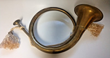Vintage Decorative French Hunting Horn 14" Brass Christmas Wall Hanging