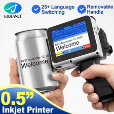 Handheld Inkjet Printer Mini Portable Gun 28 Languages 12.7mm Print On Glass Bag