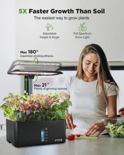 Indoor Hydroponics Growing System 8 Pods Herb Garden with LED Grow Light