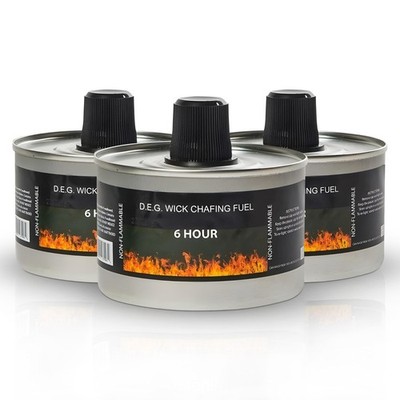 Chafing Dish Brennstoff Docht Dosen 6 Stunden - geruchlos sauber brennen Gastronomie - 2er Pack