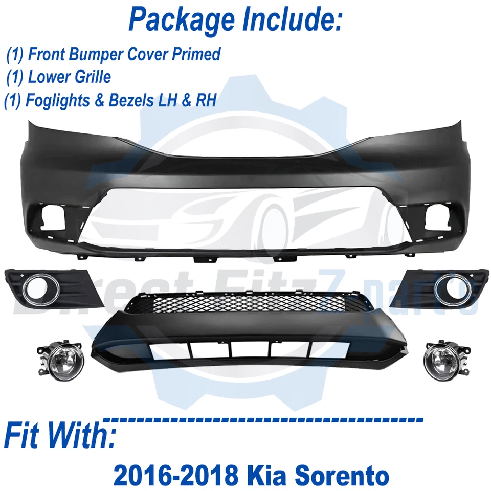 Conjunto de cubierta de parachoques delantero fascia y luz antiniebla para Honda Pilot 2012-2015 Foto 2 de 4