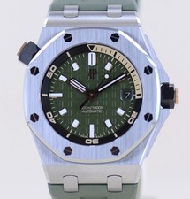 Audemars Piguet Uhr Royal Oak Offshore Diver green Dial unworn Khaki B+P
