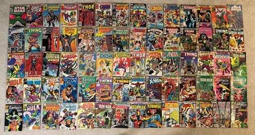 Lot of 70 Marvel DC Keys Bronze Age X-men Spider-Man Hulk Iron Man Comic Books