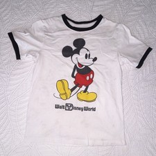 Vintage Disney Mickey Mouse Ringer T-Shirt size small 100 cotton