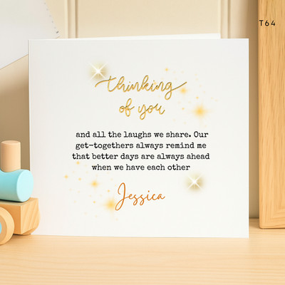 Grußkarte Thinking of You - Better Days Ahead - personalisiert beste Freundin Auto