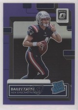 2022 Donruss Rated Rookie Optic Preview Purple Prizm 48/50 Bailey Zappe gp1