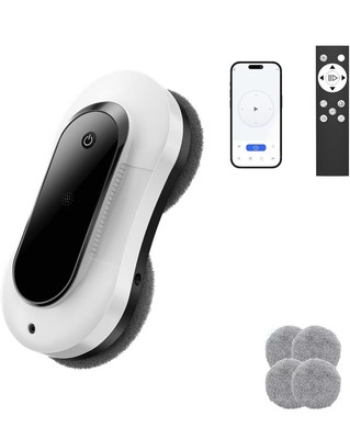 Portable Window Cleaning Robot, Ultrasonic Dual Spray,3000Pa Suction Power, W...