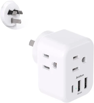 ADDTAM Power Plug Travel Adapter for US to Australia, New Zealand, Argentina, China
