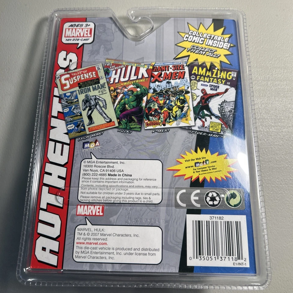 The Incredible Hulk and Wolverine- MGA Marvel Authentics Die Cast Series Car New - Image 2 of 4