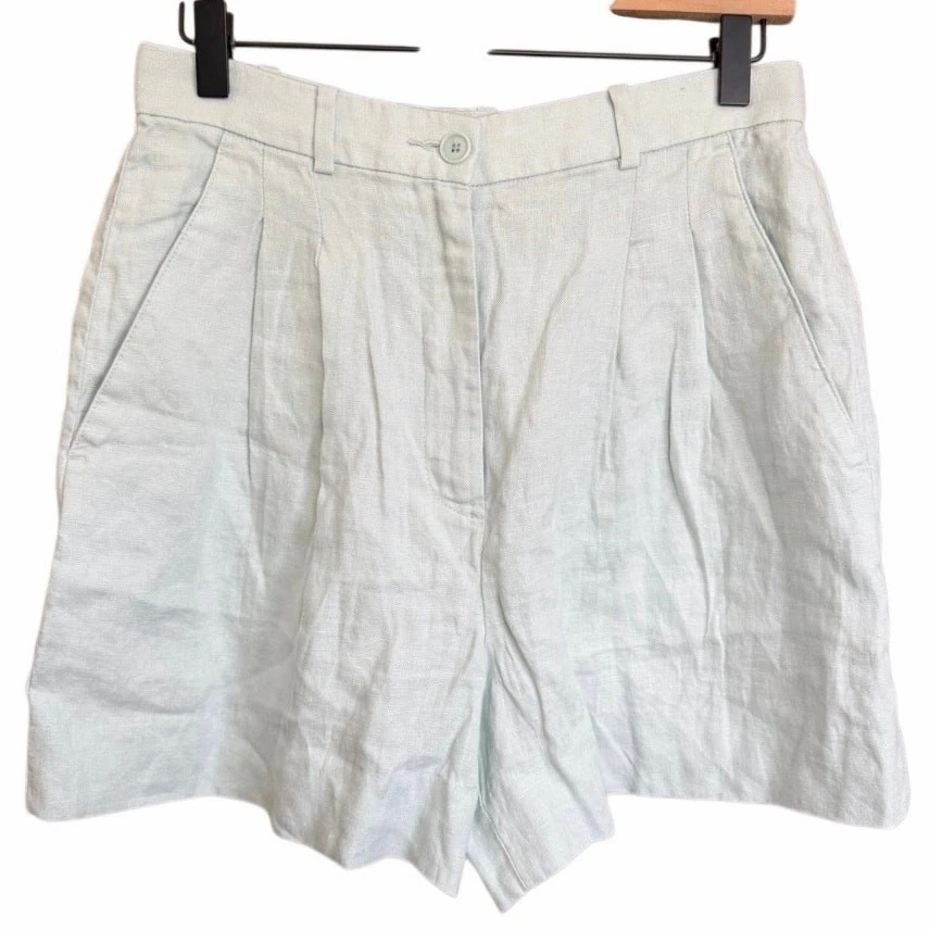 Banana Republic 100% Linen Shorts European Flax Women’s Size 4 Green HighWaisted