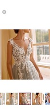 Stacee  s Silver and white wedding dress, lace, elegant