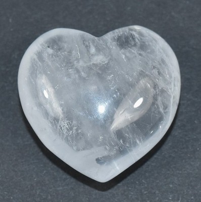 30mm Clear White Quartz Heart Polished Natural Gemstone Mineral - China 1, 2PCs