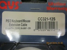 QVS Technologies - CC321-12S - PS/2 Keyboard/Mouse Extension Cable; 12 Ft, 26 AW