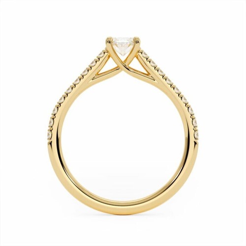 Oval Solitaire 18K Yellow Gold Engagement Ring, 0.50 ct, Natural GIA - Picture 9 of 12