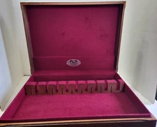 Fashion Manor Silverware Wood Chest Storage Box Tarnish Proof w/Drawer