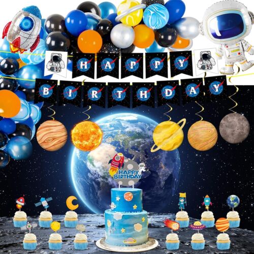 Complete 87-Pc Space-Themed Birthday Decorations for Kids - Astronaut Party - Picture 3 of 10