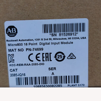 New Sealed AB 2085-IQ16 Micro800 16 Point Digital Input Module 2085IQ16