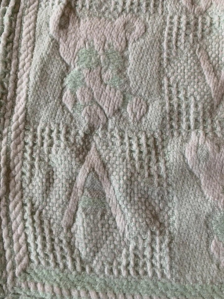 Vintage Mint Green Knit Baby Blanket Lovey Teddy Bears Letters *read - Изображение 2 из 4