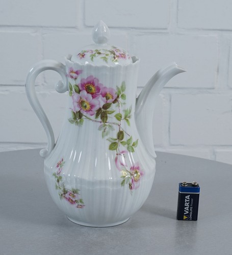 Giraud Limoges Porzellan Kanne Kaffeekanne Buschrose 1,6 L Vintage 70er Jahre - Picture 8 of 8