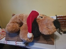 Christmas Dan Dee 26  Brown Floppy Puppy Dog Santa Hat Soft Plush Stuffed Toy