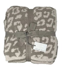 Barefoot Dreams CozyChic In The Wild Throw Blanket 54  x72  - Dark Khaki/Stone