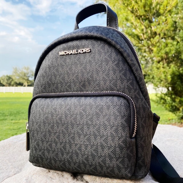 michael kors backpack black white
