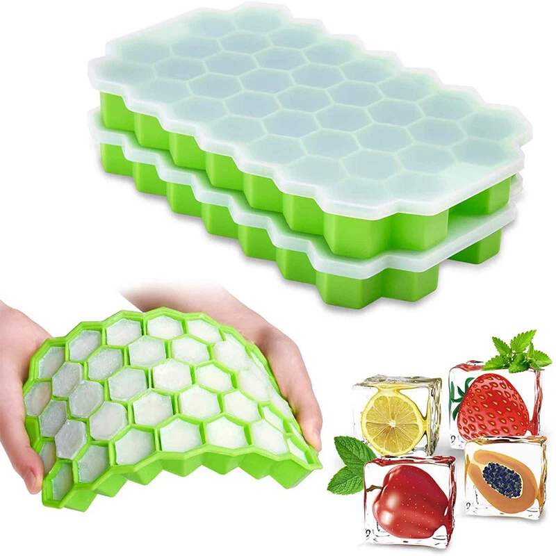2x Silicone Small Ice Cube Mold Mould Tray Maker DIY Square 37 Grids Kitchen Bar - Image 3 of 4