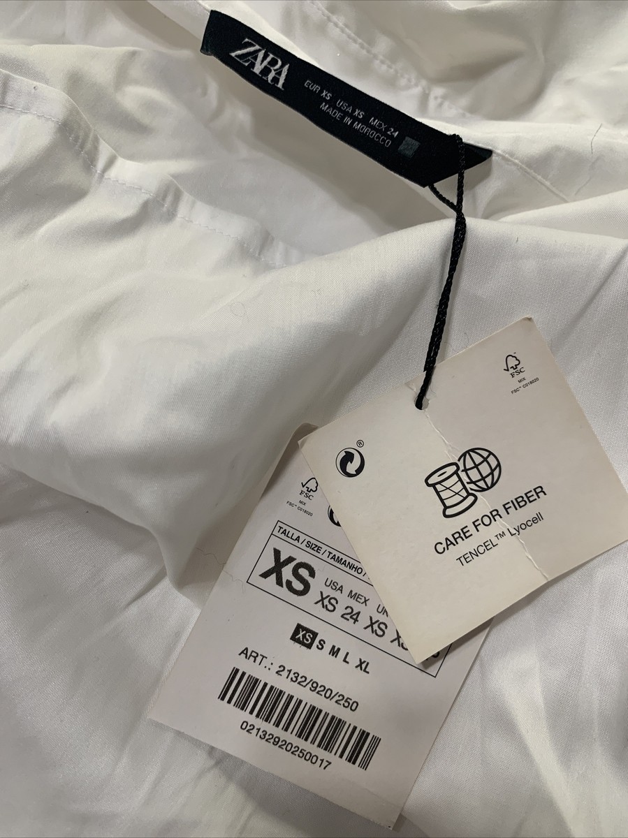 zara 2132/920/250 New Solid White Long Sleeve Button Down