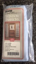 Vintage Sears Curtains Window Fashions Double Rod Pocket Panel Royal Blue LT NOS