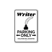 Writer Parking Sign Custom Aluminum Metal Wall Decor Aluminum Metal Decor Sign