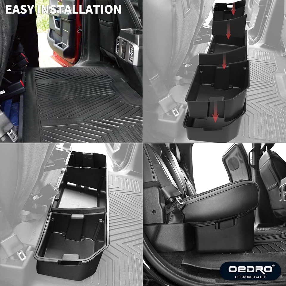 Upgraded Under Seat Storage Box For 2015 - 2025 Ford F150 SuperCrew Cab 3-in-1 Foto 4 de 4
