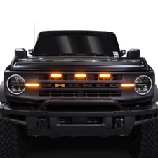 IAG I-Line 3pc Amber Grille Light Kit for Ford Bronco 2021+ Base/Black Diamond