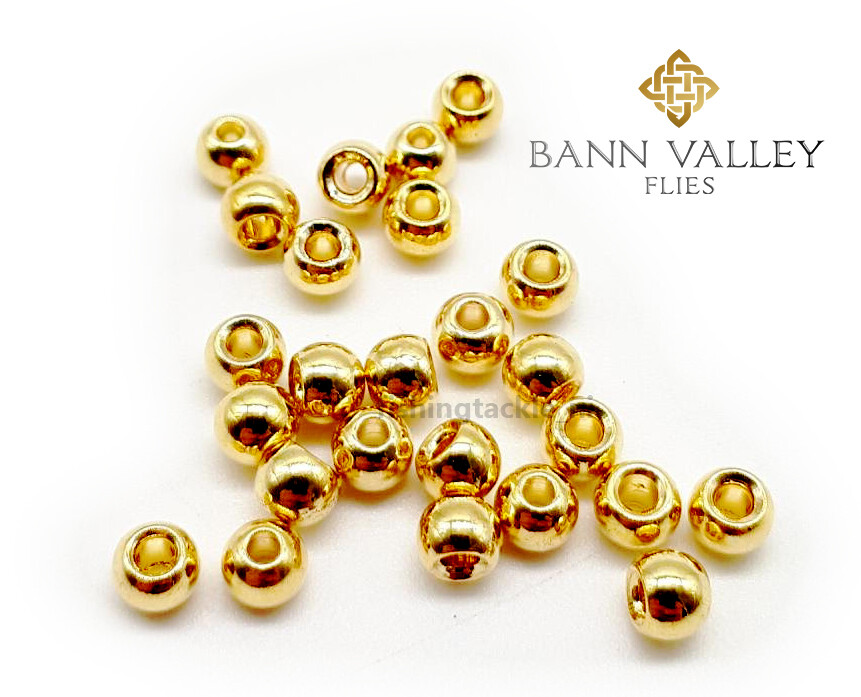 Bann Valley Brass Fly Tying Beads 3.3mm & 3.8mm Various Colours 25 Per