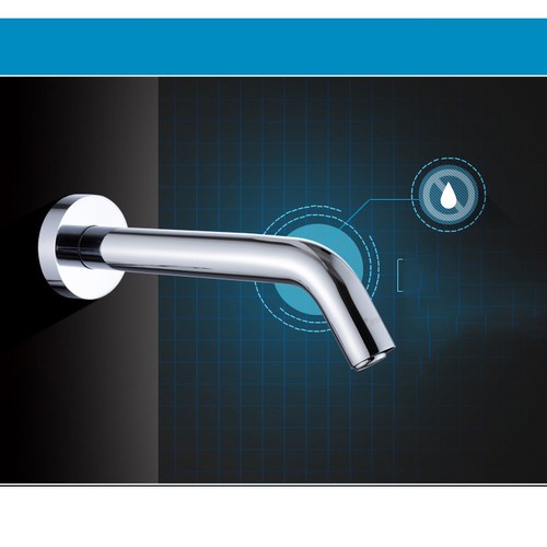 Grifo sensor electrónico automático de montaje en pared lavabo lavabo grifo fregadero - Imagen 7 de 9