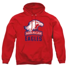 American University Adult Pullover Hoodie Eagles Logo, Red, S-3XL