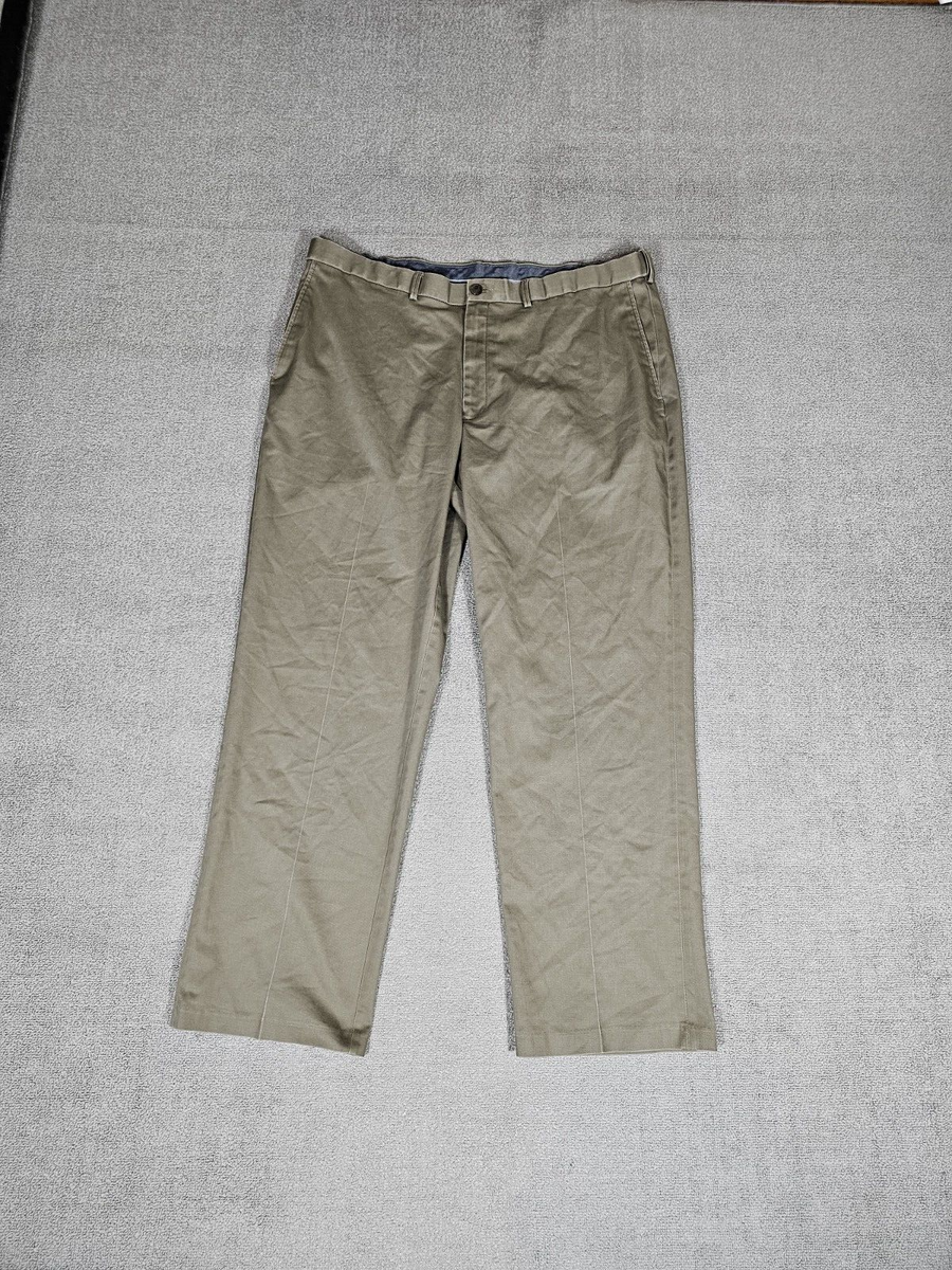 Haggar Mens Classic Fit Premium No Iron Khaki Pant 42x32 Golf