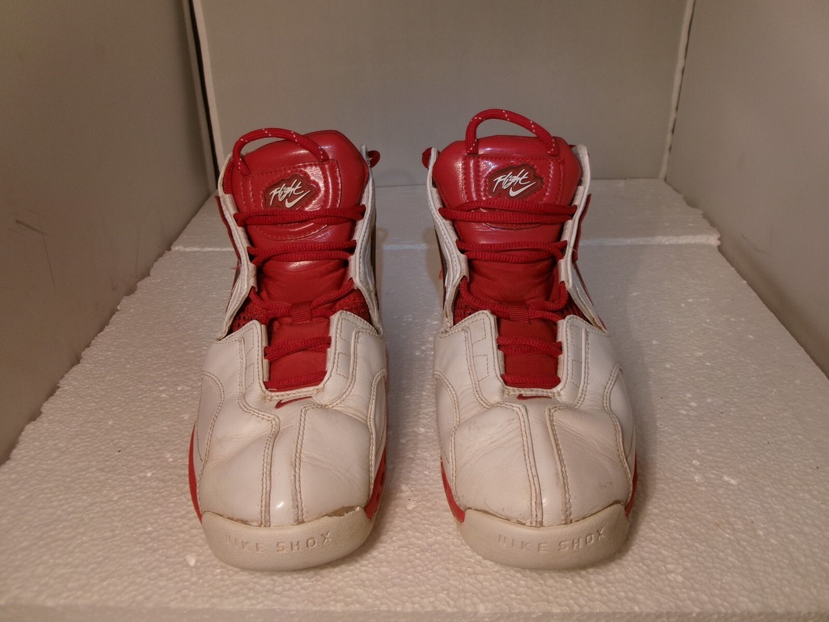 Vtg Nike Shox Elite Flight Systems Shoes Mens 11 White 2004 309182 As-Is READ Vintage 2004 Nike Shox Elite TB red/wht Men Size 8 309182  main image 2