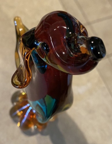 Beautiful Art Glass Dog JICO Murano Style Statue 10.5 Inch Tall - Picture 8 of 13