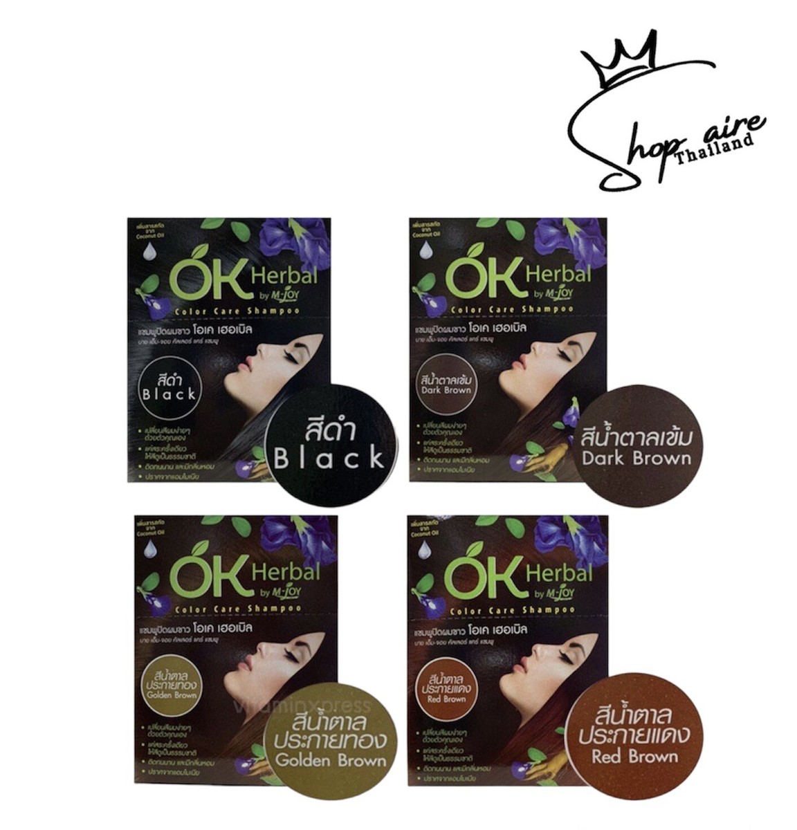 Color Care Shampoo Grey Reduce Covering OK HERBAL 12x30ml