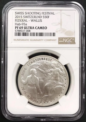 Switzerland Svizzera. 2015 50 franchi francs federal Wallis Ag. NGC PF69UC.