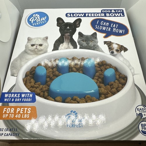 Bell+Howell Paw Perfect 16 Oz. Slow Feeder Pet Bowl Aid Digestion Cat ...