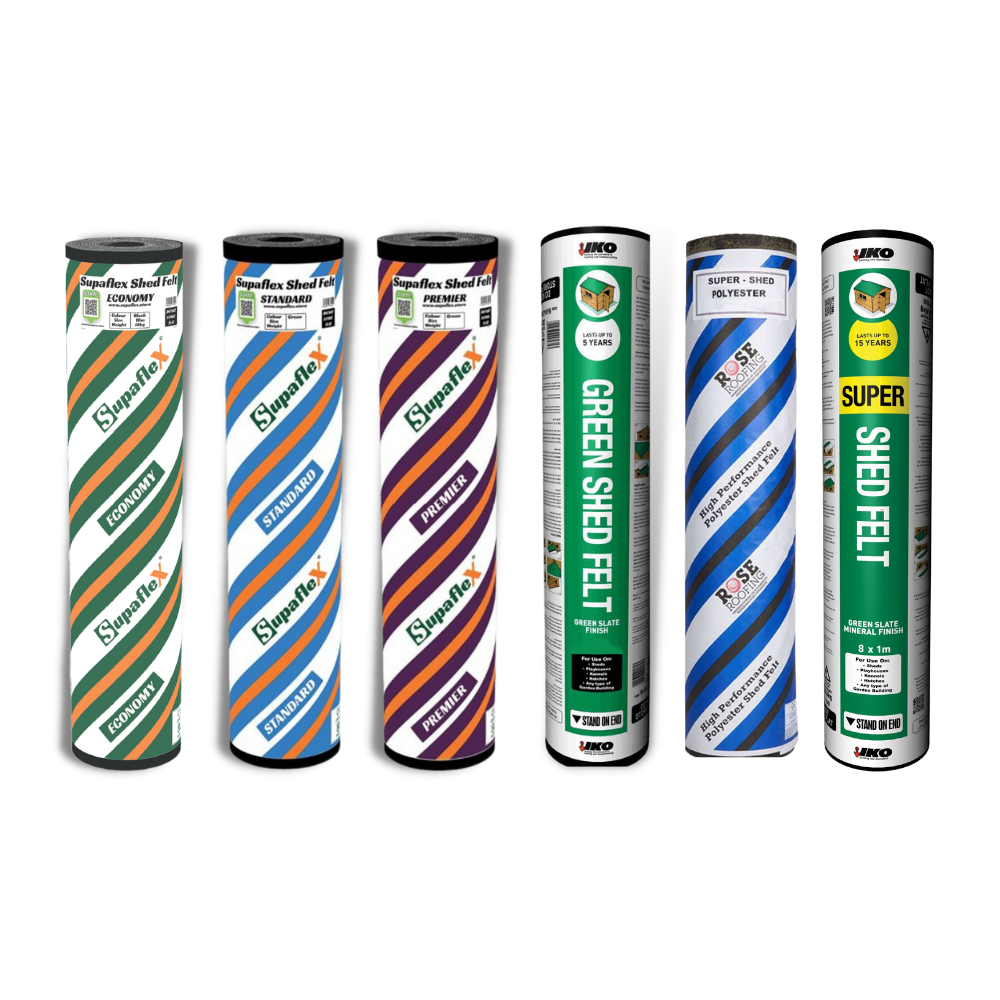 Roof Shed Felt 5m, 8m, 10m x 1m Standard, Polyester & Heavy Duty with