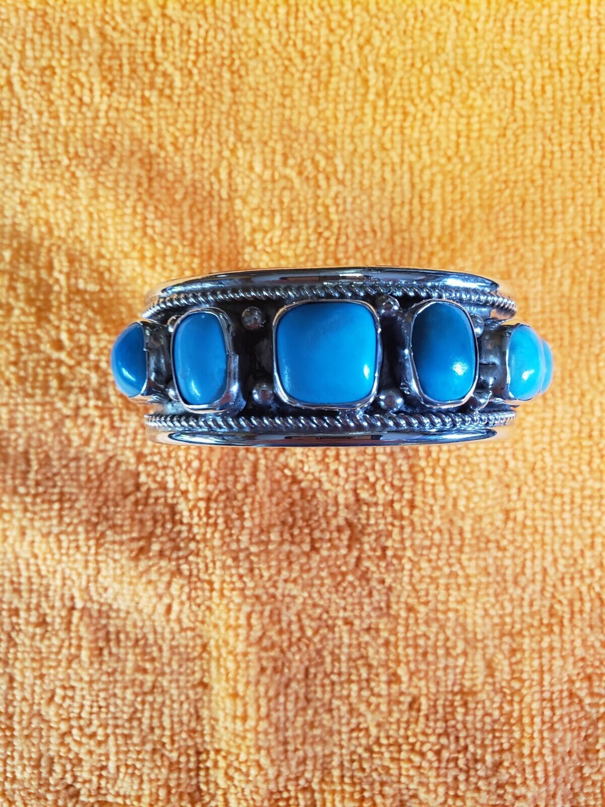 Sterling Silver Turquoise Cuff Bracelet - image 9