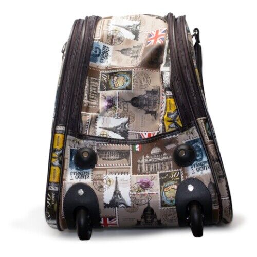Borsa trolley unisex donna bagaglio a mano stampata floreale weekend su ruote - Foto 23 di 51
