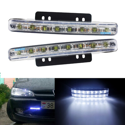 2x 8 LED Nebelscheinwerfer Tagfahrlicht Lampe Tagfahrlicher DRL Xenon Weiß 7000K